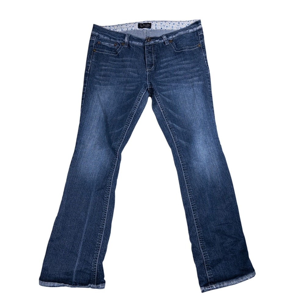 Royalty by YMI Bootcut Jeans Women Size 12 Dark Wash Blue Good Embroidered y2k